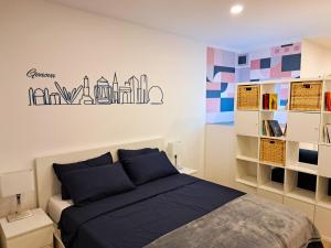 ジェノヴァにあるDolphin & Whale Houseのベッドルーム1室(ベッド1台付)が備わります。