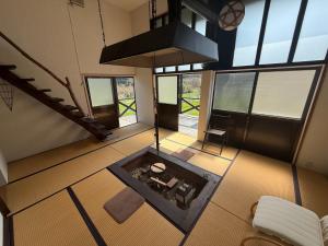 an overhead view of a living room with a fireplace at Itoshima - House - Vacation STAY 19051 in Itoshima