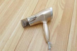 a hair dryer is sitting on a wooden table at Rana Enoshima - Vacation STAY 84717v in Fujisawa