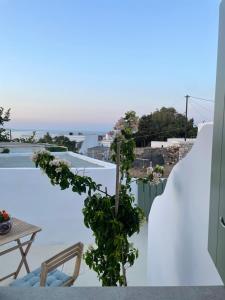 a view from the balcony of a house with a plant at Kisari Kimolos Chorio Double Room in Kimolos