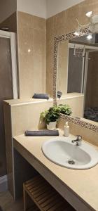 a bathroom with a sink and a mirror at Sunshine Beach Apartments in Adeje