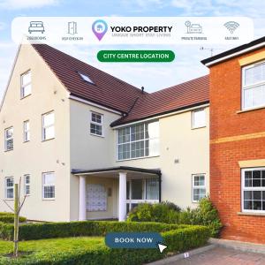 a picture of a house with the york property website at Stylish Apartment - Central Location - Free Parking, Self-Check-In, Fast Wifi and Smart TV by Yoko Property in Northampton