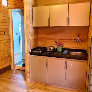 Kuchyň nebo kuchyňský kout v ubytování Hotel nabil