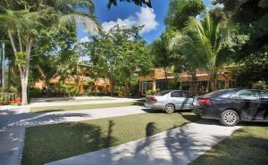 two cars parked in a parking lot with palm trees at OYA International Resort Phuket 普吉岛欧雅国际度假酒店 in Phuket Town +105 photos