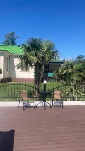 A balcony or terrace at Kokhta guest house On the mountain