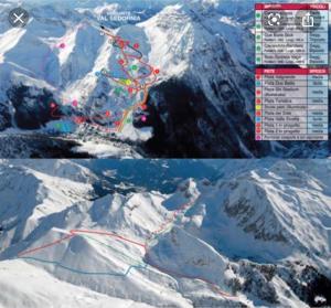 a map of a mountain with snow on it at Ampio Monolocale Lizzola con box in Lizzola Alta