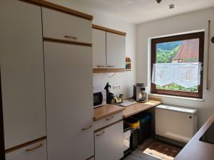 Kuchyň nebo kuchyňský kout v ubytování Ferienwohnung am Südhang