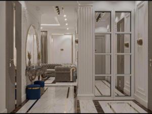 a living room with a couch and a table at Special VIP Apartment Mariott in Baku +68 photos