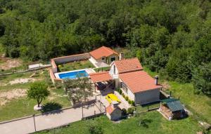 an aerial view of a house with a swimming pool at Country house Desne by Villas Guide in Desne