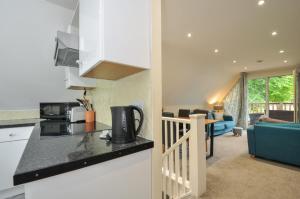 a kitchen and living room in a house at Valley Lodge 2 in Callington