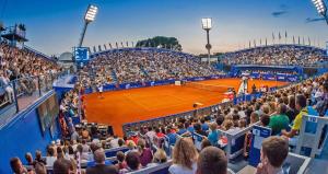 a large crowd of people watching a tennis match at Apartment Umag in Umag