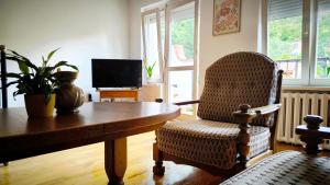 Μια τηλεόραση ή/και κέντρο ψυχαγωγίας στο Apartment at Leszego