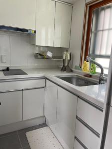 Kuchyň nebo kuchyňský kout v ubytování Quiet and spacious 1-bedroom apt in Gangnam