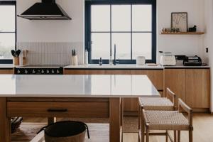 Kuchyň nebo kuchyňský kout v ubytování Bretterbude Steiermark