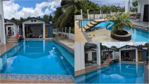un collage di foto di una piscina di PalomaVilla Resort a Panglao