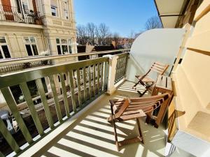 Ein Balkon oder eine Terrasse in der Unterkunft Berringer, Knurrhahn, direkt an der Promenade