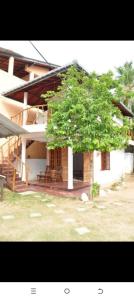 un edificio con un árbol delante en Dilena Beach Inn, en Tangalle