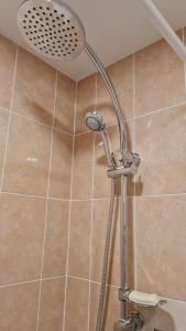 una doccia con soffione in un bagno di Saulės laikrodžio apartamentai a Šiauliai Altre 12 foto