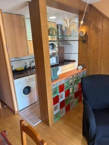 フォルミガルにあるIbón de Bucuesaのキッチン(洗濯機付)