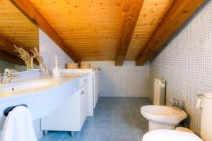 a bathroom with a sink and a toilet at Ático Alfonso Amplio Céntrico Renovado 10 Pax in Zaragoza