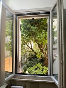a window with a view of a tree at Dimora del Teatro in Spoleto +6 photos