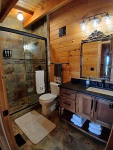 Ένα μπάνιο στο Luxury Mtn Log Home- Sevier Lodge at May Ridge
