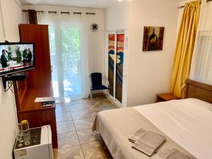 TV a/nebo společenská místnost v ubytování Axenia Hotel