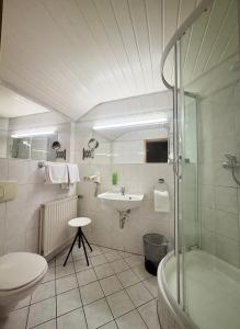 Koupelna v ubytování Hotel Wasserfall