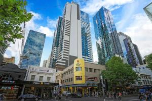 Cảnh Melbourne hoặc tầm nhìn thành phố từ căn hộ