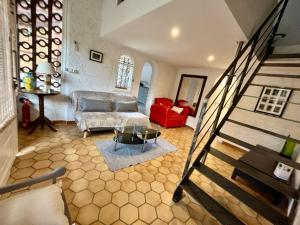 Χώρος καθιστικού στο Gite Le Casot Etoilé