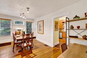 a kitchen and dining room with a table and chairs at Family and Pet friendly Charming Cozy Casita in Birmingham