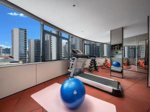 Fitness centrum a/nebo fitness zařízení v ubytování 义乌简爱风尚酒店