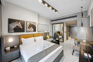 Voodi või voodid majutusasutuse Luxury Escapes Modern Studio MAG 318 toas