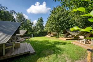 un gruppo di lodge in un campo alberato di Urban Gardens Ieper a Ypres