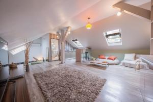 a living room with a couch and a rug at Cluj Napoca Apartments in Cluj-Napoca