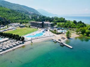 an aerial view of a resort on a lake at AD Luxe Lake Suite in Ohrid