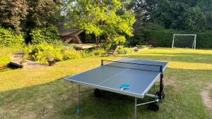 a ping pong table in the middle of a yard at Island A-Frame in Winchester +8 photos