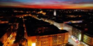 a view of a city at night with lights at Let's RelaxX 1703 in Mülheim an der Ruhr +4 photos