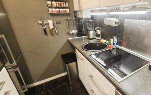 a small kitchen with a sink and a counter at Let's RelaxX 1703 in Mülheim an der Ruhr