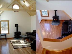 Posezení v ubytování Lovely Pet-Friendly Cabin Rental with a Dock on Lake Champlain, Vermont