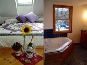 Postel nebo postele na pokoji v ubytování Lovely Pet-Friendly Cabin Rental with a Dock on Lake Champlain, Vermont