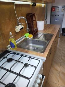 Kuchyň nebo kuchyňský kout v ubytování Jordanovi Apartment