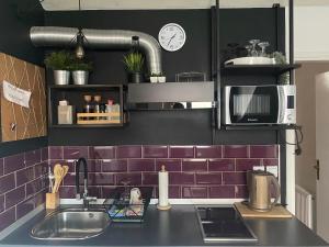 Kuchyň nebo kuchyňský kout v ubytování Studio apartman Gradna