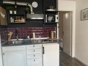 Kuchyň nebo kuchyňský kout v ubytování Studio apartman Gradna
