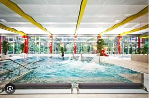 a large pool of water in a building at Chata Wuja Toma in Tomaszów Lubelski