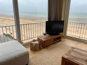 Et tv og/eller underholdning på Magnifique appartement vue sur plage
