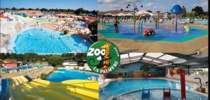 un collage de tres fotos de un parque acuático en Salsa confort, en Les Mathes