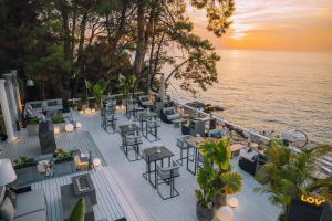 an overhead view of a restaurant with chairs and tables at Lov Faralya Adults Only in Faralya