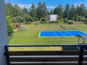 a view from a balcony of a basketball court at Oaza Pieczyska in Koronowo