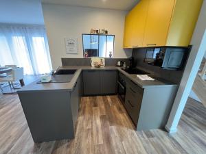 a kitchen with a sink and a counter at La Cour de Mamama Appartement 7 in Ohnenheim